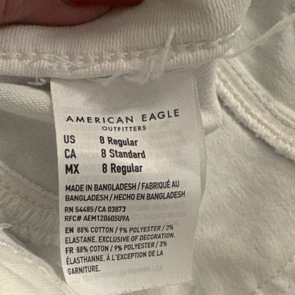 American Eagle Outfitters White Distressed Skinny Jeans SZ 8 - Picture 6 of 11